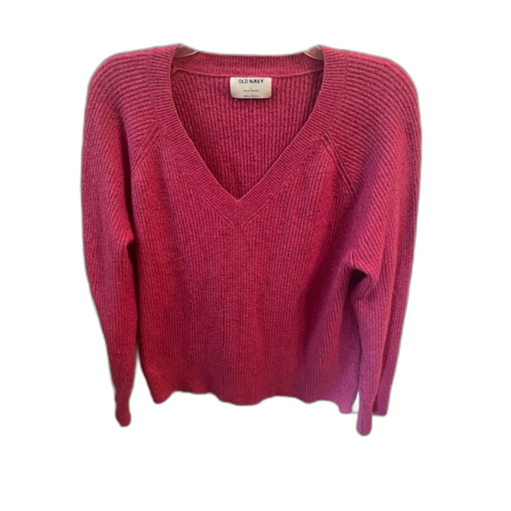 Old Navy V-neck Cozy Sweater in Hot Pink
